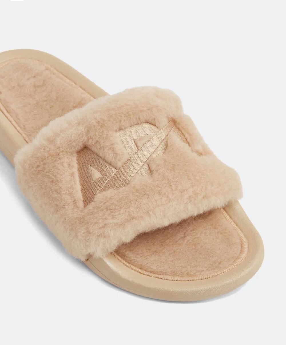 New men’s APL shearling slides sandals champagne size 14